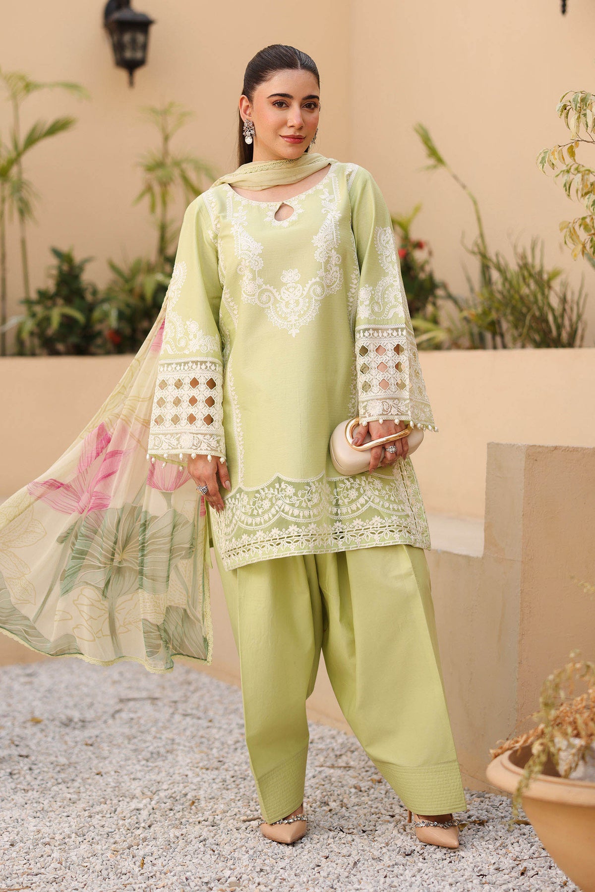 Maria.B - Unstitched Embroidered Dhanak – 3 PC