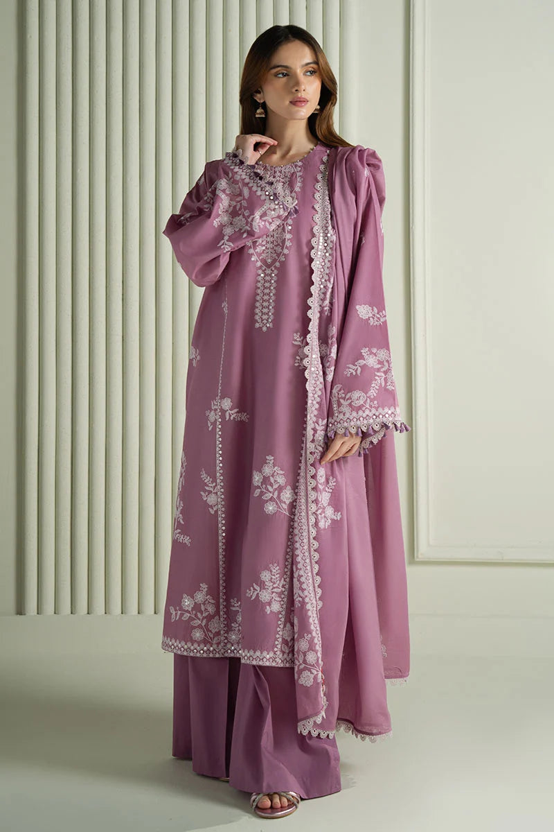 Cross Stitch - Unstitched Embroidered Dhanak – 3 PC
