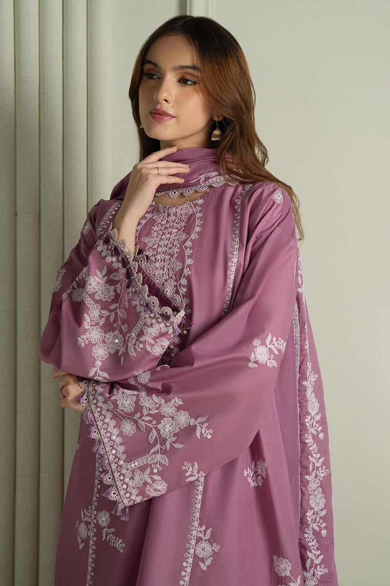 Cross Stitch - Unstitched Embroidered Dhanak – 3 PC