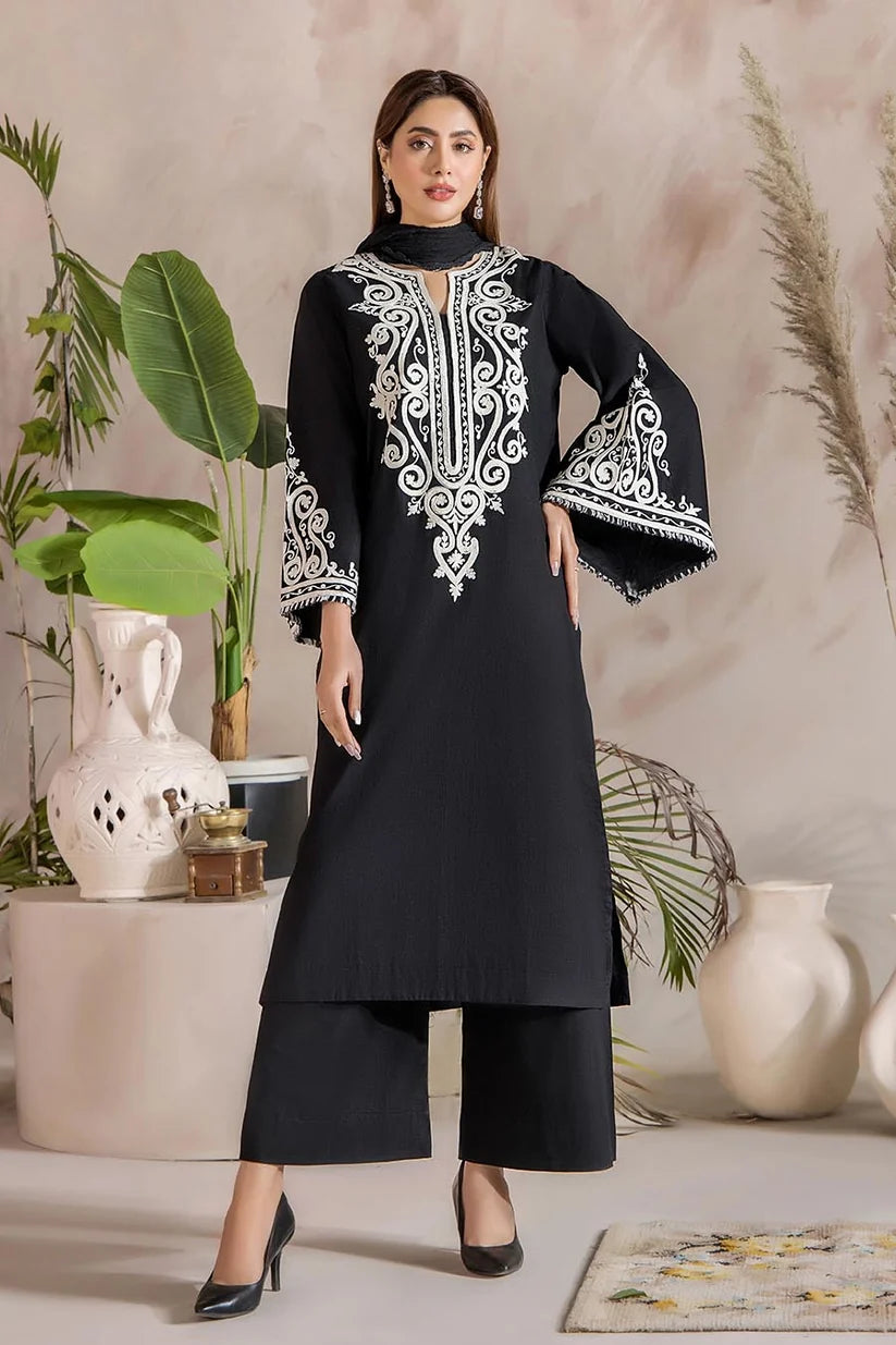 Khuda Baksh - Unstitched Embroidered Dhanak – 3 PC