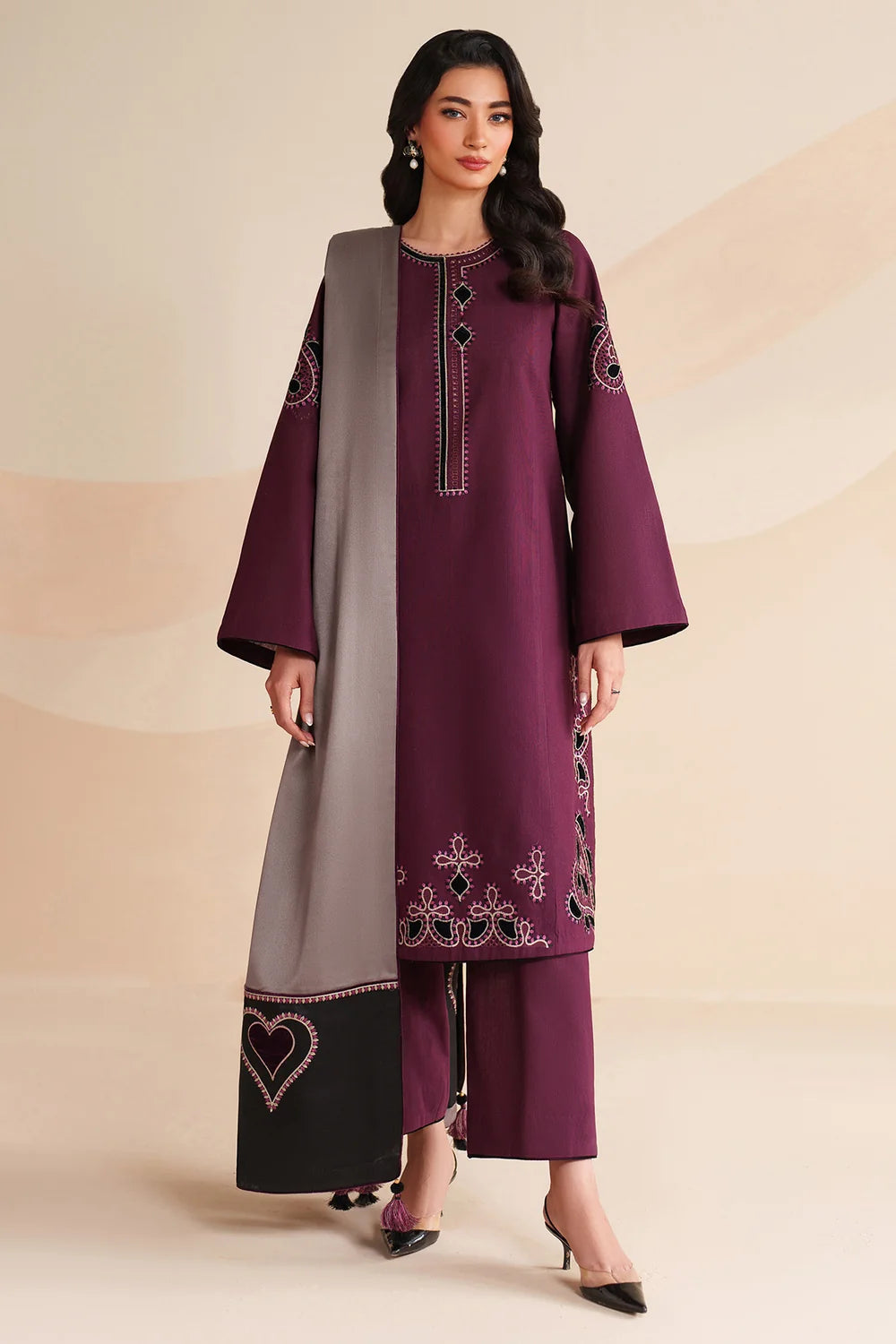 Jazmin - Unstitched Embroidered Dhanak – 3 PC