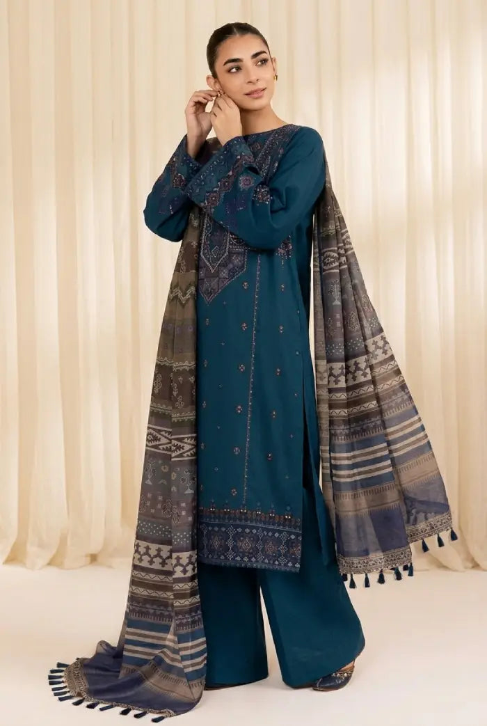 Sapphire - Unstitched Embroidered Dhanak – 3 PC