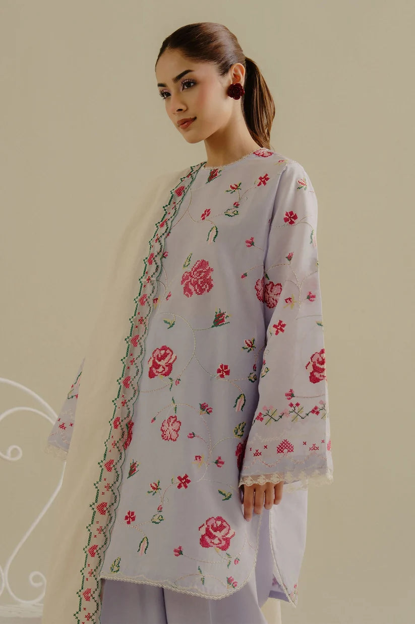 Coco by Zara - Unstitched Embroidered Dhanak – 3 PC