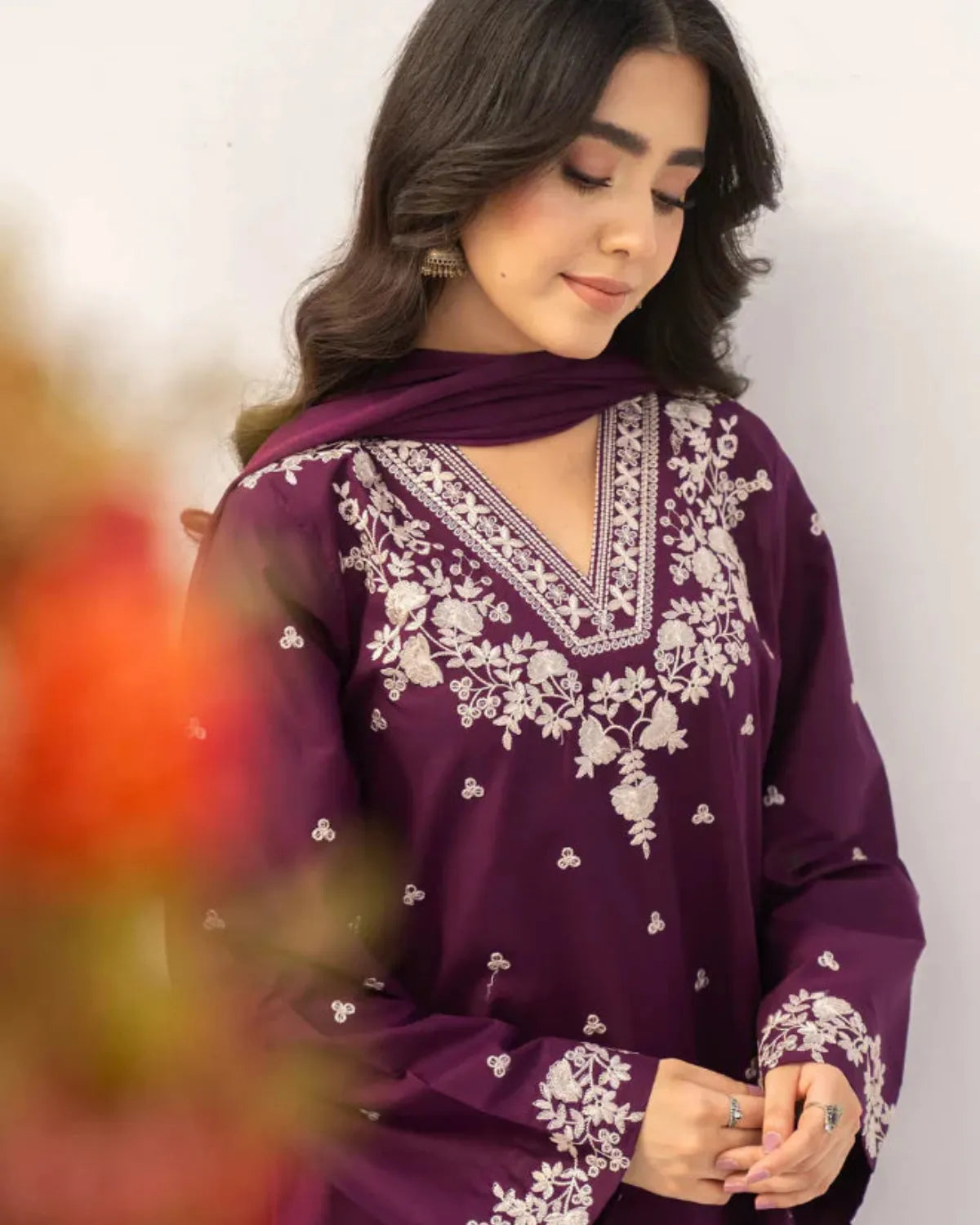 Laam - Unstitched Embroidered Dhanak – 3 PC