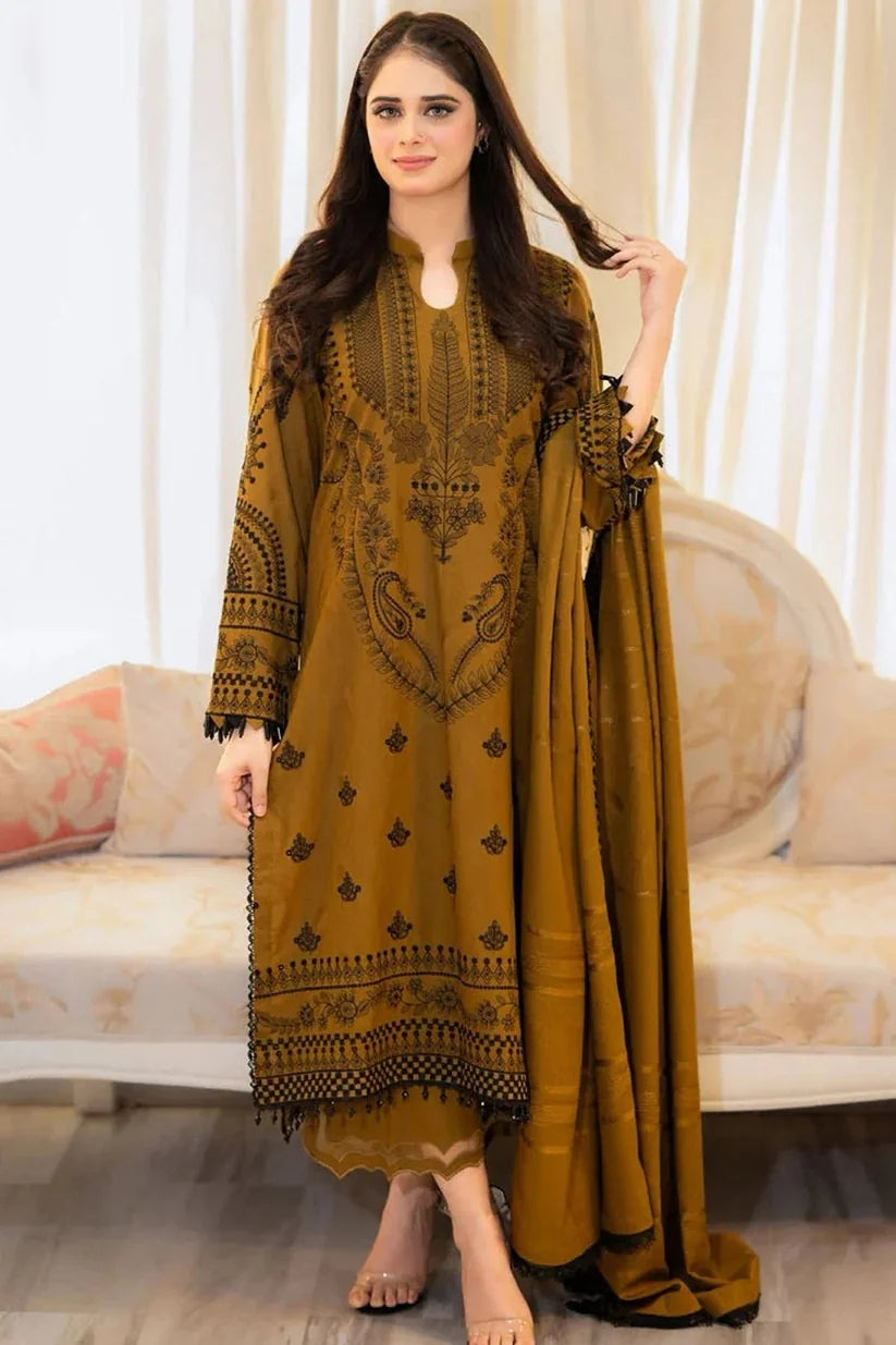 Aisling - Unstitched Embroidered Dhanak – 3 PC
