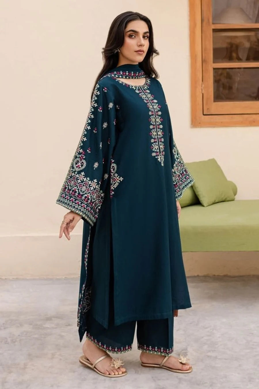 Batik - Unstitched Embroidered Dhanak – 3 PC