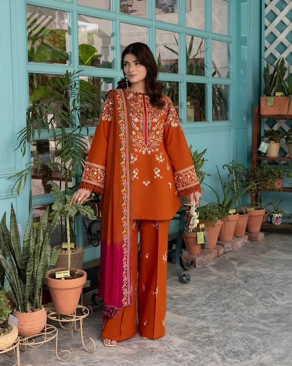 Miel - Unstitched Embroidered Dhanak – 3 PC