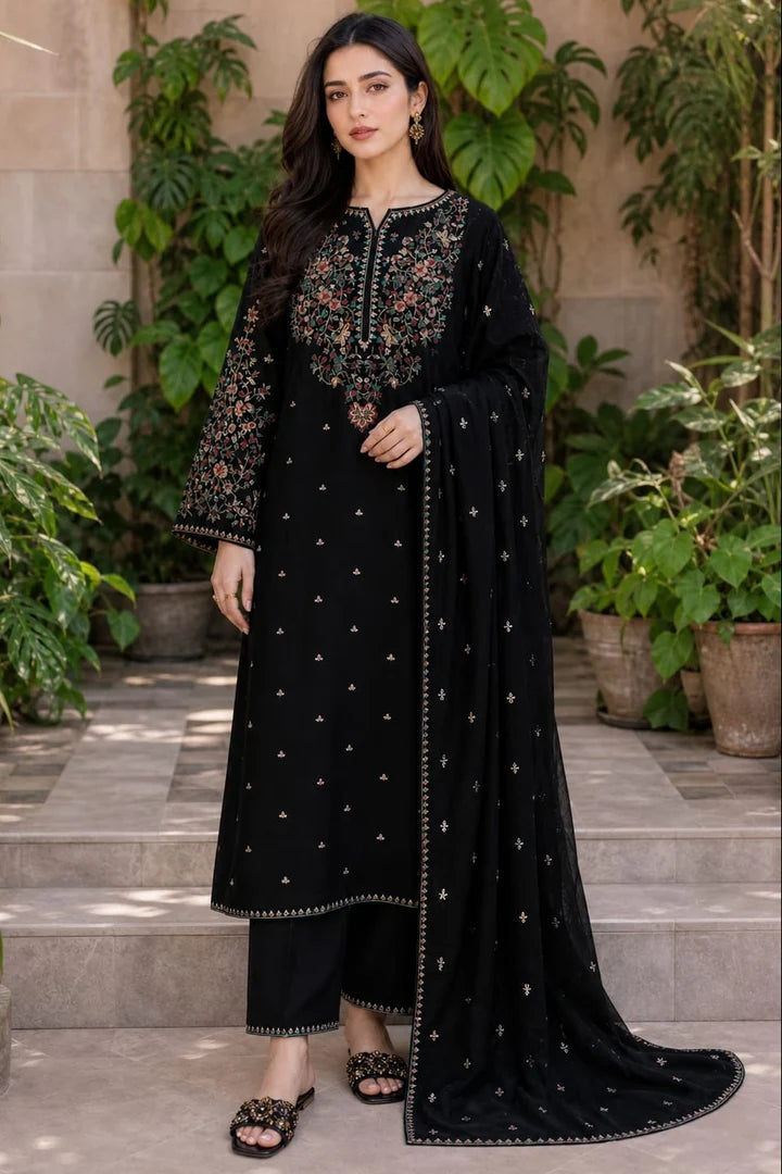 Batik - Unstitched Embroidered Dhanak – 3 PC