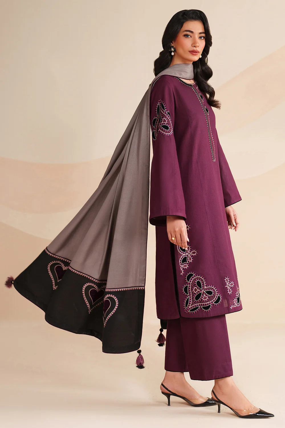 Jazmin - Unstitched Embroidered Dhanak – 3 PC