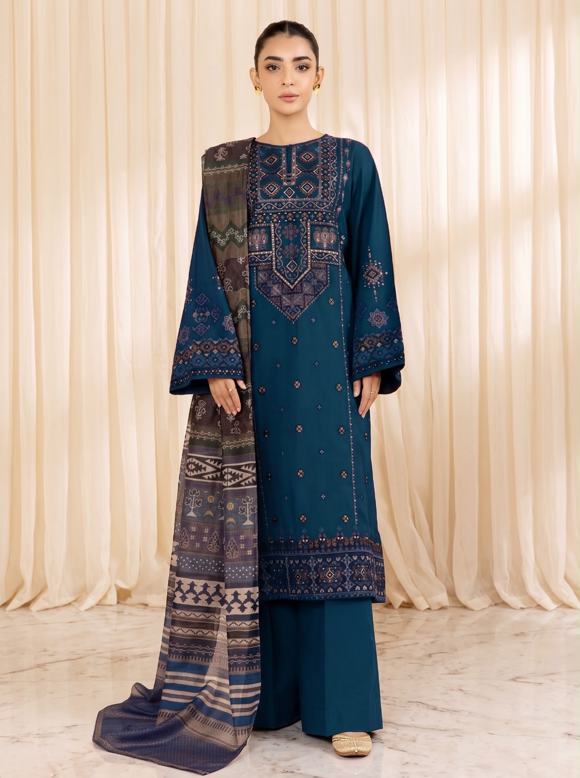 Sapphire - Unstitched Embroidered Dhanak – 3 PC