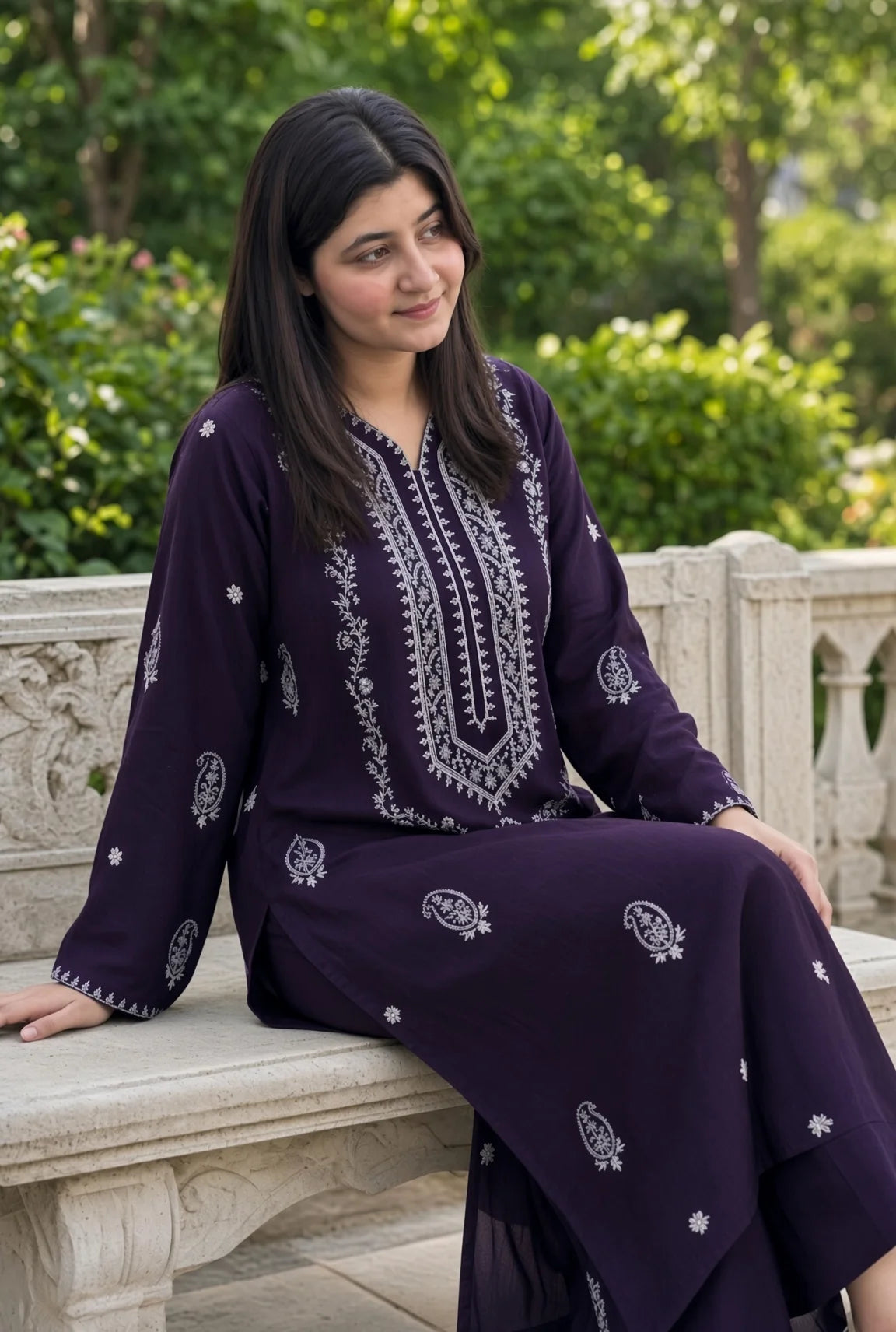 Afsheen - Unstitched Embroidered Dhanak – 2 PC