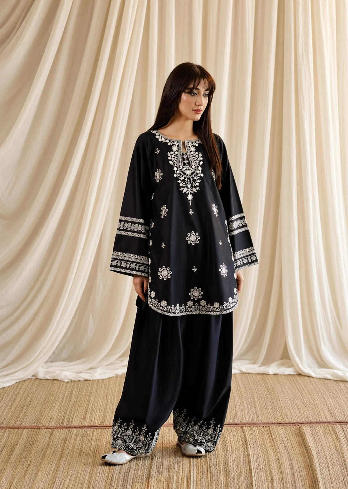 Parizaad - Unstitched Embroidered Dhanak – 2 PC