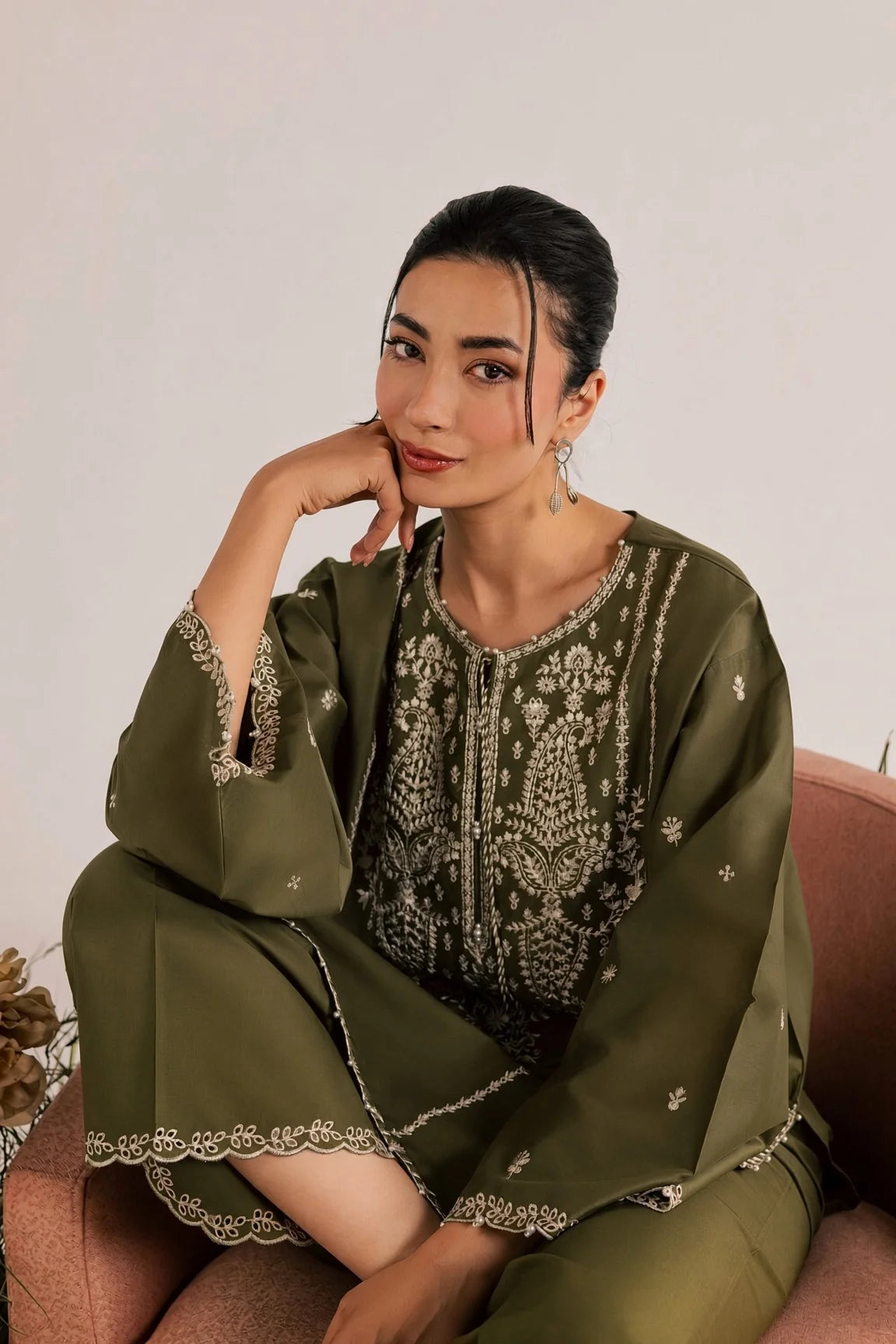 Muskaan - Unstitched Embroidered Dhanak – 2 PC