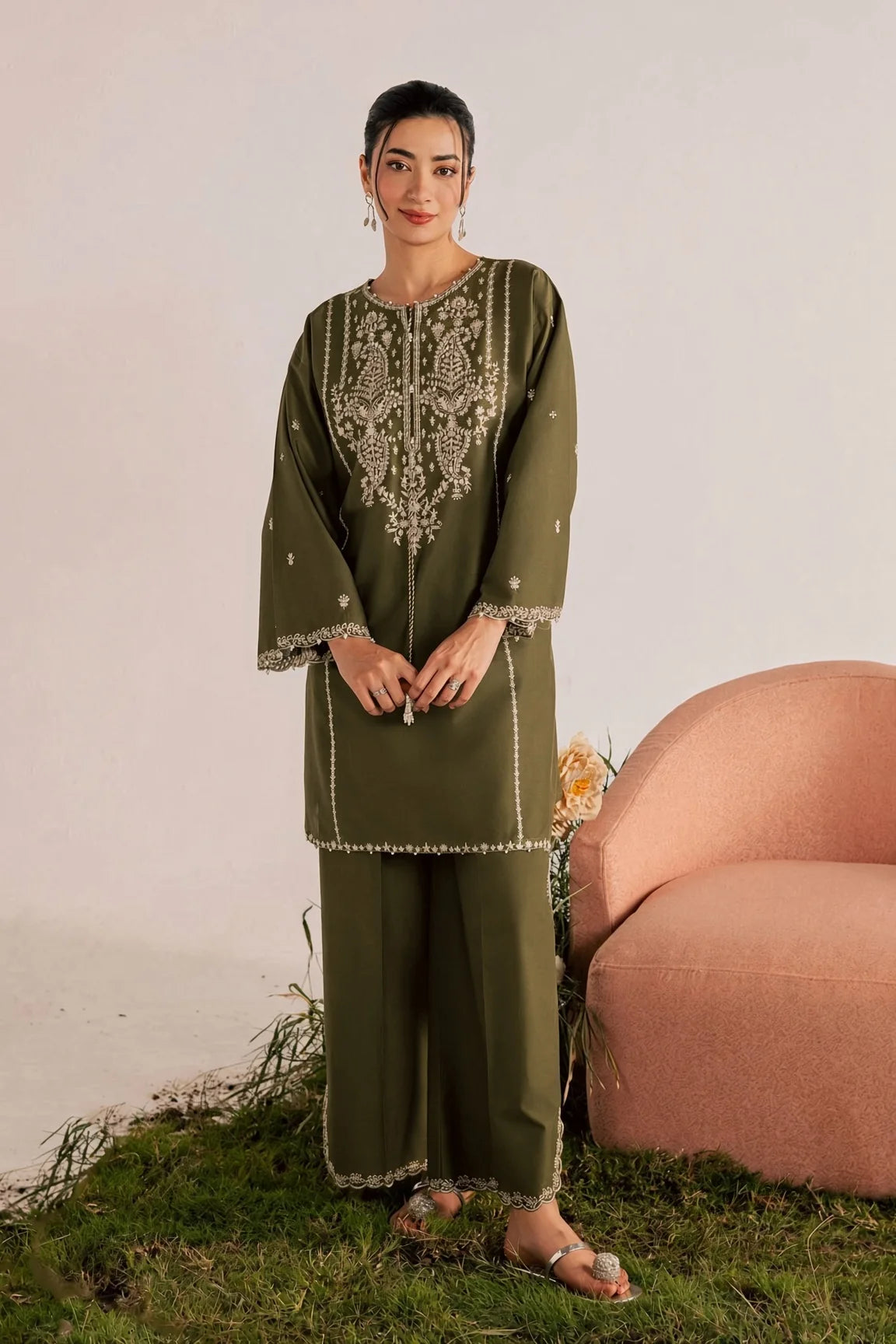 Muskaan - Unstitched Embroidered Dhanak – 2 PC