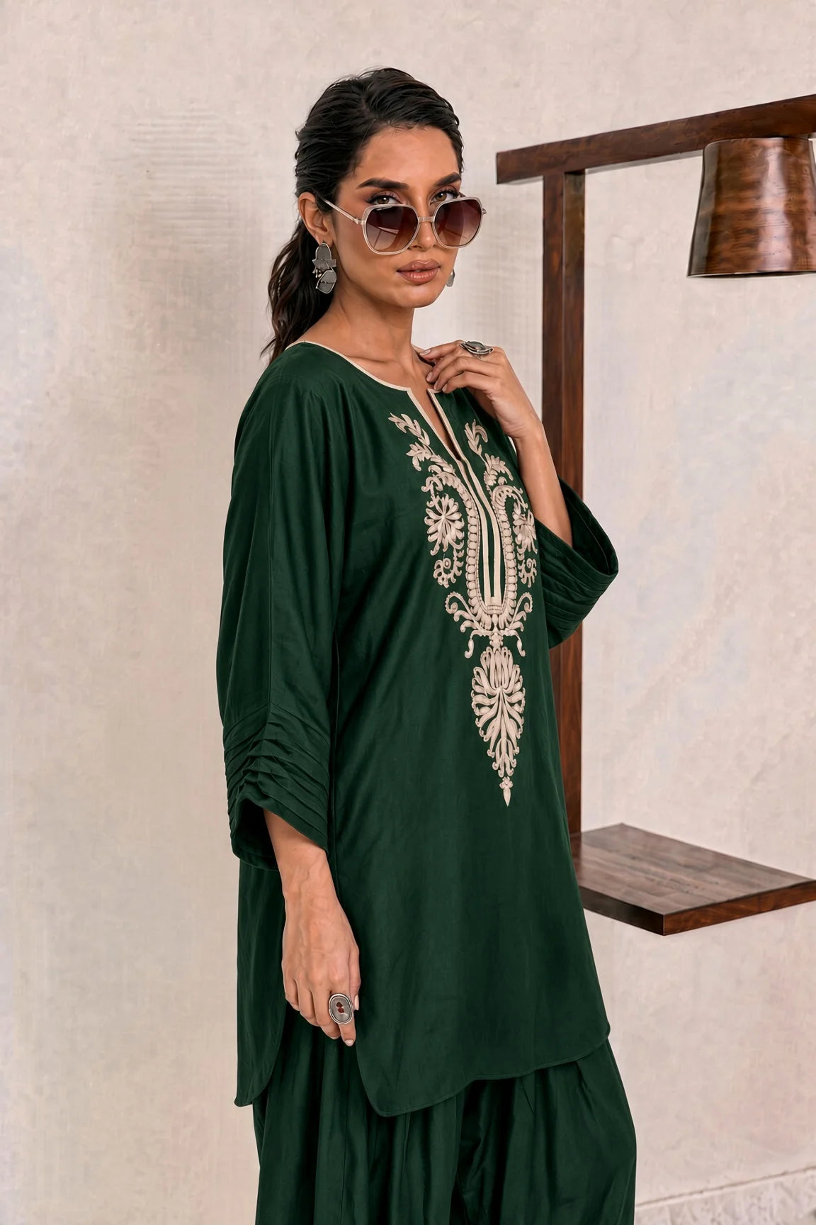 Deepak Perwani - Unstitched Embroidered Dhanak – 2 PC