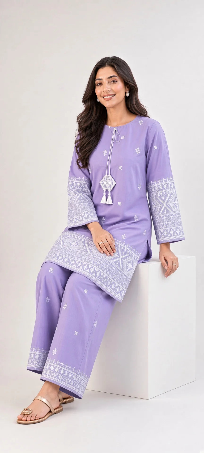 Zartaj - Unstitched Embroidered Dhanak – 2 PC