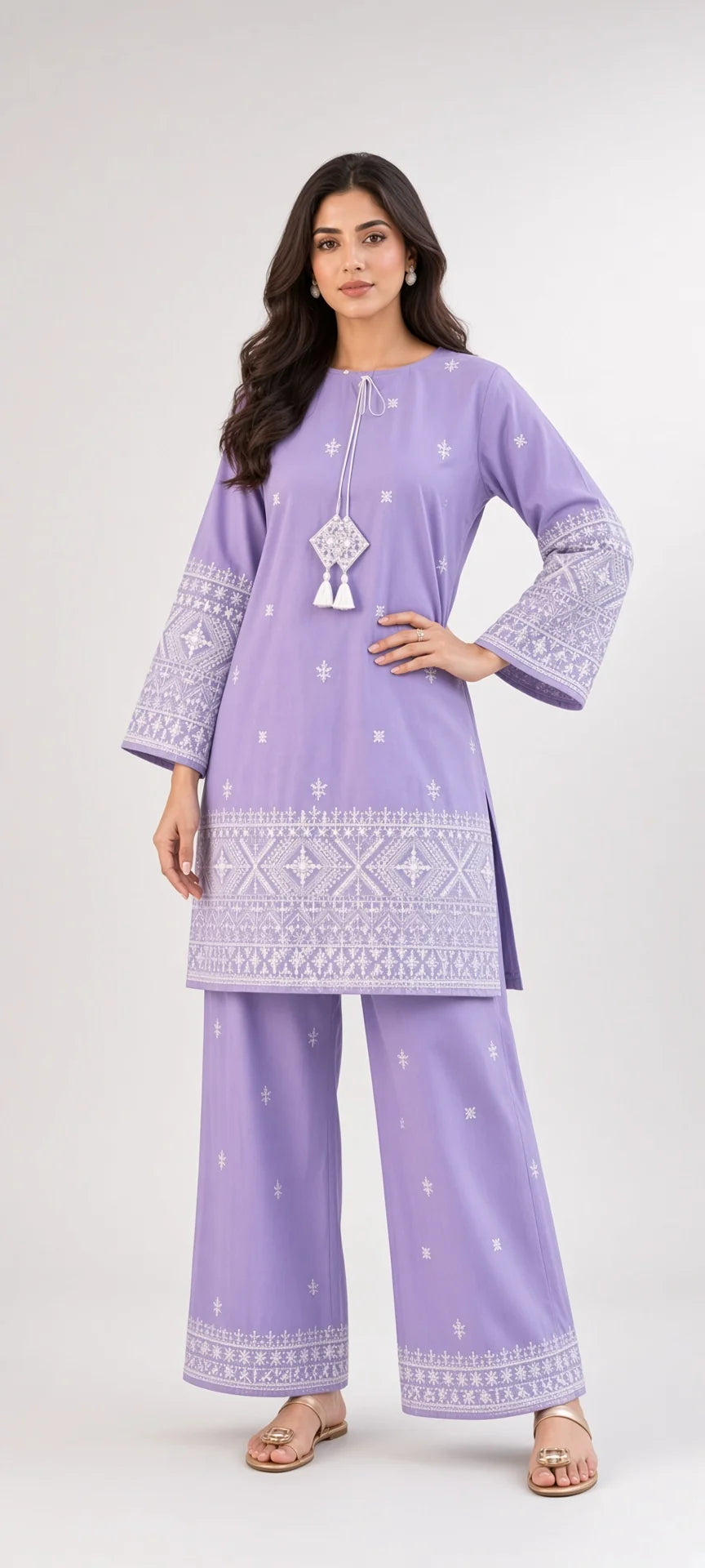 Zartaj - Unstitched Embroidered Dhanak – 2 PC