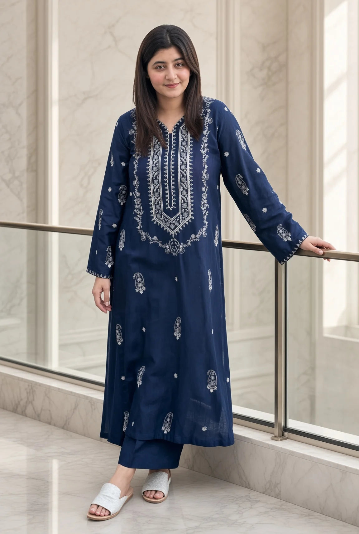 Afsheen - Unstitched Embroidered Dhanak – 2 PC