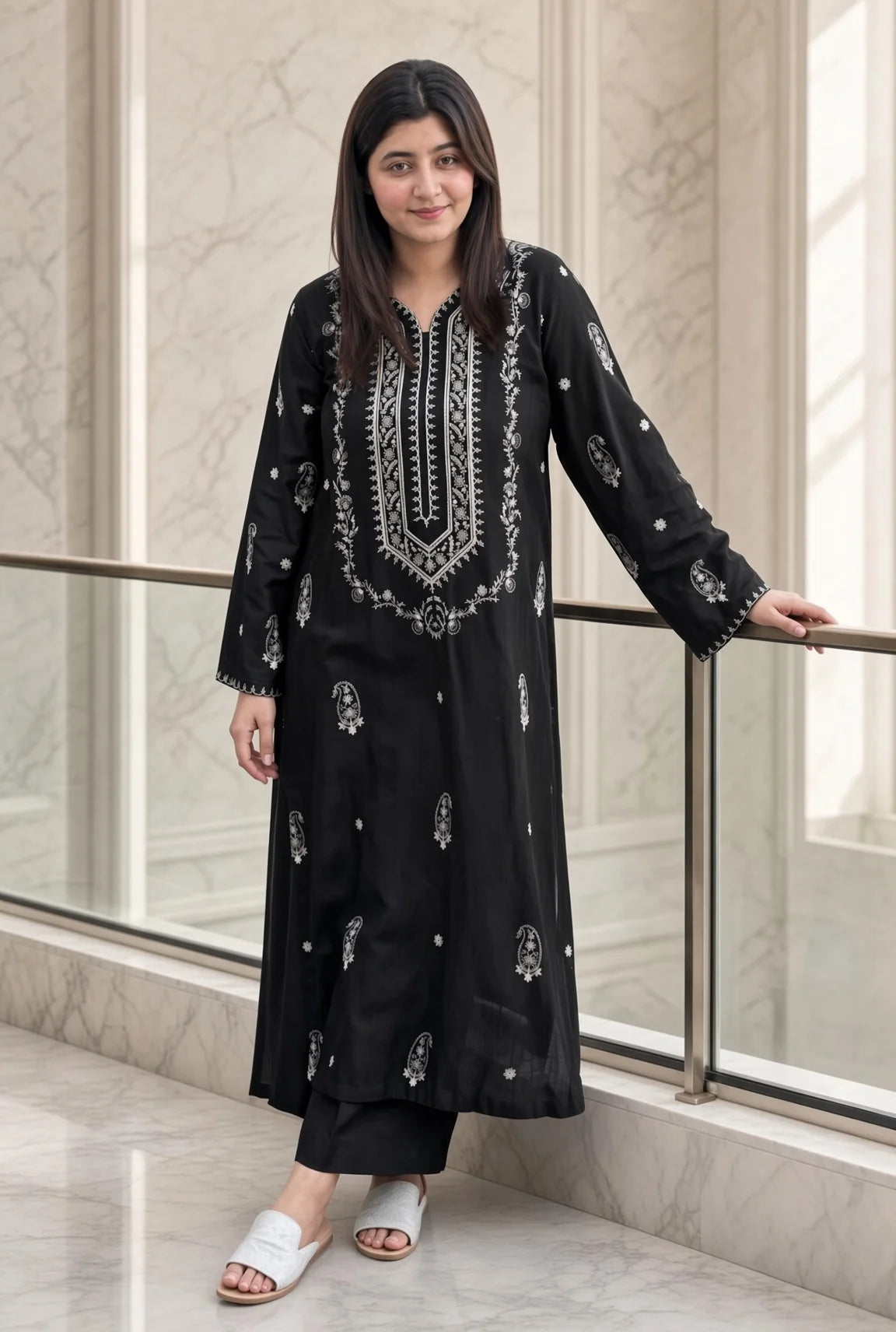 Afsheen - Unstitched Embroidered Dhanak – 2 PC