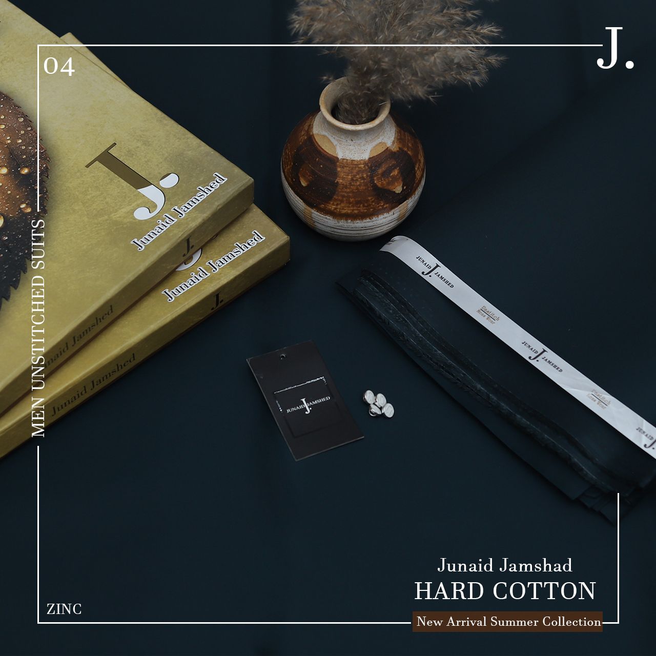 Junaid Jamshed Hard Cotton Men Unstitched Suit