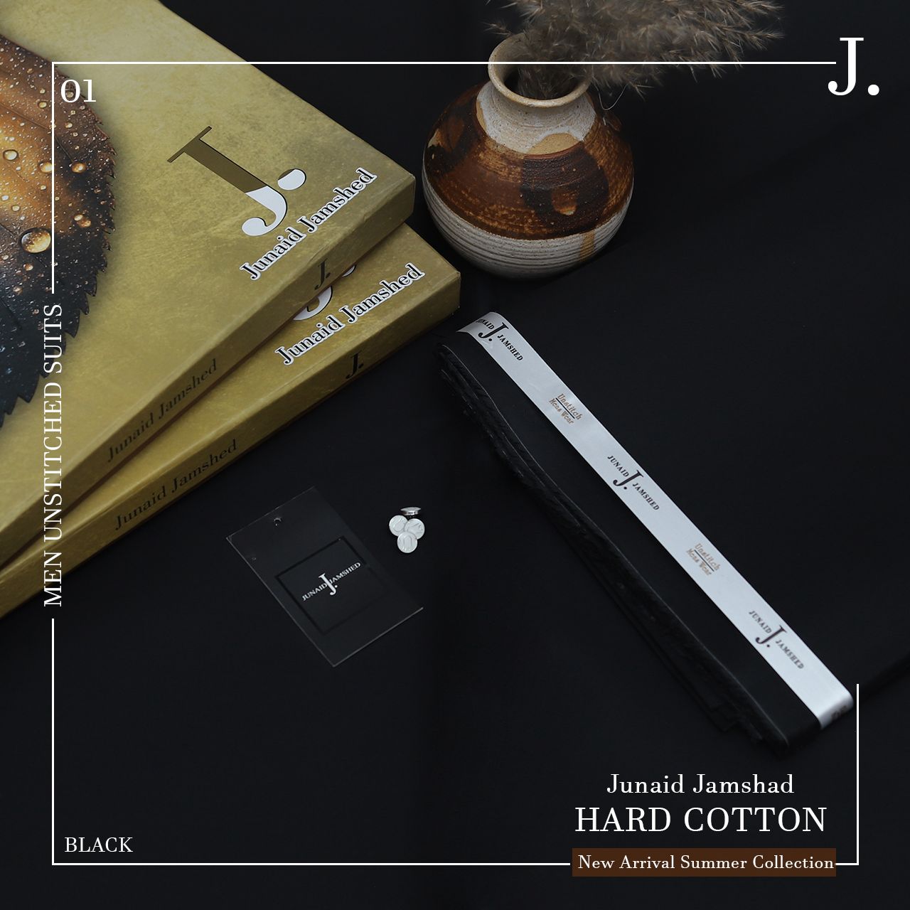 Junaid Jamshed Hard Cotton Men Unstitched Suit
